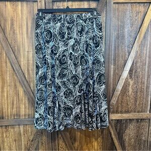 Laura Ashley Black and White Patterned flowy feminine Skirt